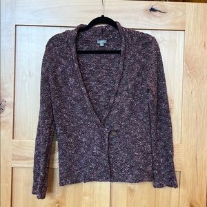 J Jill Textured Button Front Cardigan Sweater, Size S, Pink/Purple/Mocha